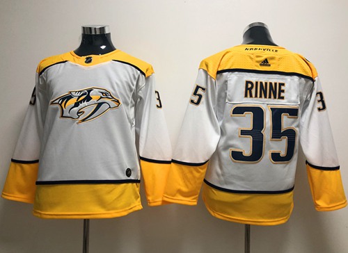 Adidas Predators #35 Pekka Rinne White Road Authentic Stitched Youth NHL Jersey